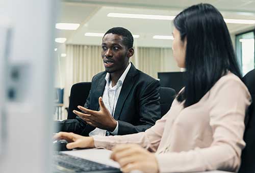 Man and woman in the office